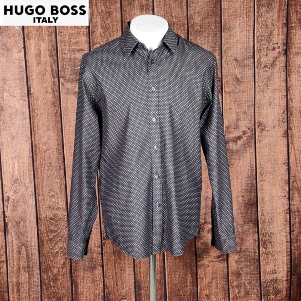 Finest Italian Black With White Half Diamond Cotton Men's Men's Long Sleeve